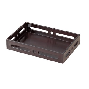 若泉漆器 7.5寸長手透かし盛器 溜 1-628-2 1個(ご注文単位1個)【直送品】