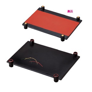 若泉漆器 両面皿　露草裏朱ライン  1-631-3 1個（ご注文単位1個）【直送品】