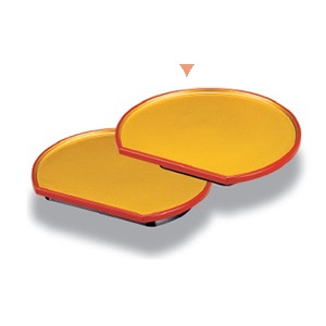 若泉漆器 7寸半月低足皿　金渕朱  1-636-4 1個（ご注文単位1個）【直送品】