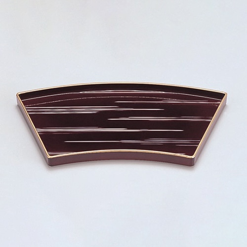 若泉漆器 扇面皿　溜天金  1-645-5 1個（ご注文単位1個）【直送品】