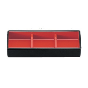 若泉漆器 三点珍味入れ　黒内朱 小　固定仕切 1-666-1 1個（ご注文単位1個）【直送品】