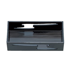 若泉漆器 6寸長角透かし盛器 黒内塗 1-668-1 1個(ご注文単位1個)【直送品】