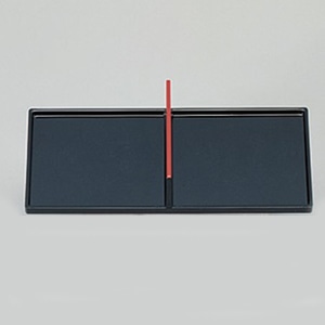 若泉漆器 6寸長角透かし盛器用 2ツ仕切 黒天朱 1-668-3 1個(ご注文単位1個)【直送品】