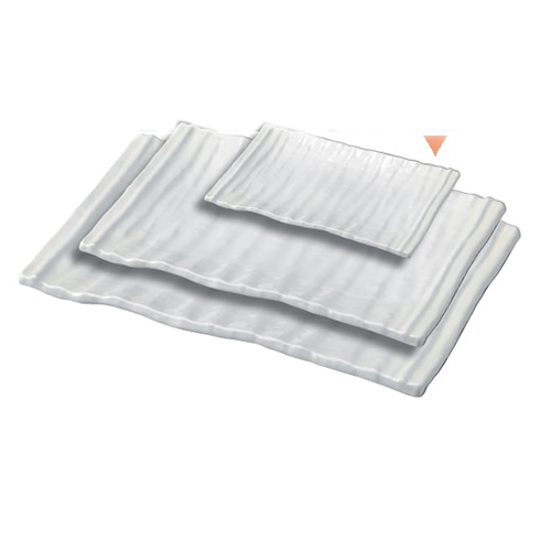 若泉漆器 いぶし長角プレート　陶磁器調白S・H塗 小 M-21-78 1個（ご注文単位1個）【直送品】