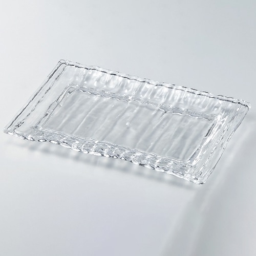 若泉漆器 いぶし長角プレート　クリア 中 M-21-37 1個（ご注文単位1個）【直送品】