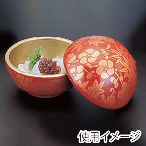 若泉漆器 てまり珍味入　朱四季内金 小 1-676-6 1個（ご注文単位1個）【直送品】