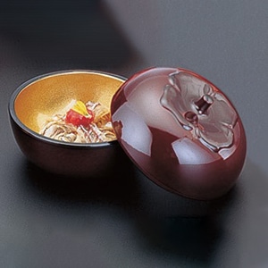 若泉漆器 柿珍味入　溜内金雅 小 1-676-12 1個（ご注文単位1個）【直送品】