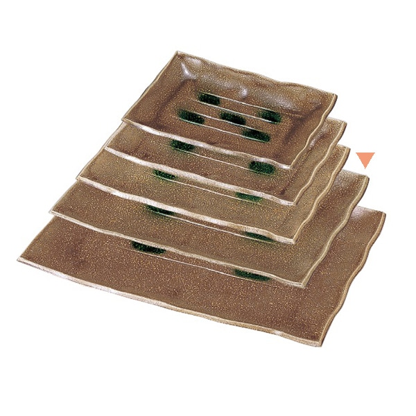 若泉漆器 越前長手盛皿　伊賀織部　尺2寸  1-681-14 1個（ご注文単位1個）【直送品】