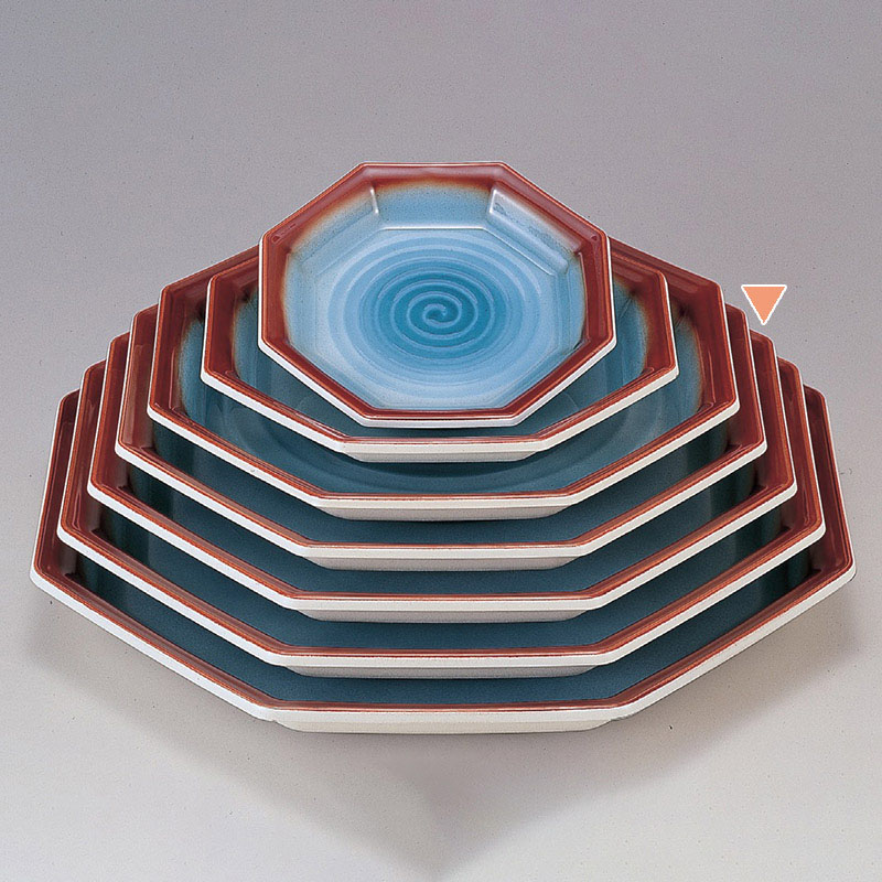 若泉漆器 八角盛皿　清流　尺2寸クリ-ン塗  1-683-12 1個（ご注文単位1個）【直送品】