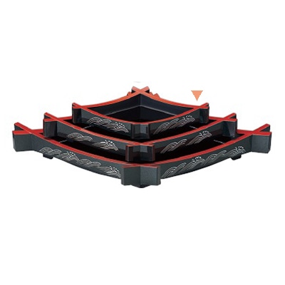 若泉漆器 松葉盛器　青梨地大波　本体 小 1-699-4 1個（ご注文単位1個）【直送品】