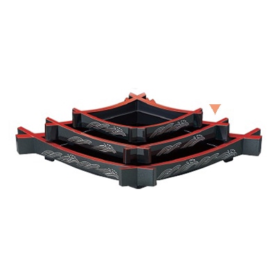 若泉漆器 松葉盛器　青梨地大波　本体 中 1-699-5 1個（ご注文単位1個）【直送品】