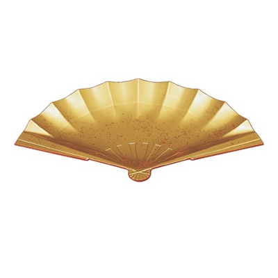 若泉漆器 扇面盛込器　色紙金箔渕朱　S・H塗 大 1-700-6 1個（ご注文単位1個）【直送品】