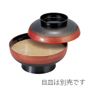 若泉漆器 尺2寸盛込椀　レインボー内黒塗 （仕切別売） 1-702-5 1個（ご注文単位1個）【直送品】