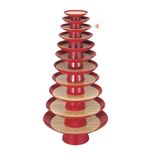 若泉漆器 9寸　朱　大盃盛器 ネジ式　（目皿別売） 1-706-3 1個（ご注文単位1個）【直送品】