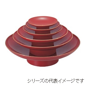 若泉漆器 尺5寸　盃盛器　朱天金　台脚無  1-706-17 1個（ご注文単位1個）【直送品】