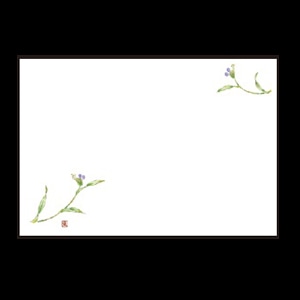 若泉漆器 尺3寸長手 テーブルマット 露草 6月~10月 B-19-58 100枚/束(ご注文単位1束)【直送品】