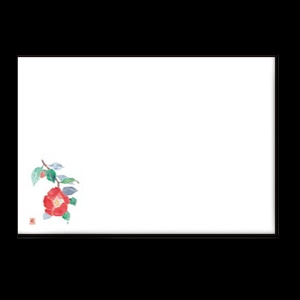 若泉漆器 尺3寸長手 テーブルマット 椿 11月~12月 B-19-60 100枚/束(ご注文単位1束)【直送品】