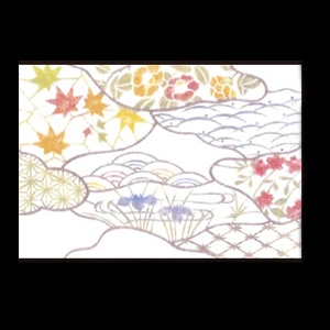 若泉漆器 尺3寸長手 テーブルマット 春秋  B-19-87 100枚/束（ご注文単位1束）【直送品】