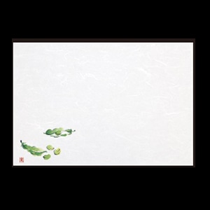 若泉漆器 尺3寸長手 和紙敷マット さやえんどう 4月～6月 B-20-4 100枚/束（ご注文単位1束）【直送品】