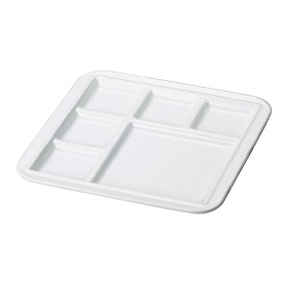 若泉漆器 ブロックベガスプレート　白  M-24-68 1個（ご注文単位1個）【直送品】