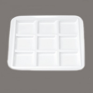 若泉漆器 メラミンブロックプレート　九ッ仕切　白  M-17-80 1個（ご注文単位1個）【直送品】
