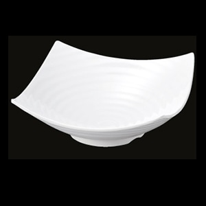 若泉漆器 ロクロ目四方上り盛鉢白　35cmDS-5835 中 J-101-29 1個（ご注文単位1個）【直送品】