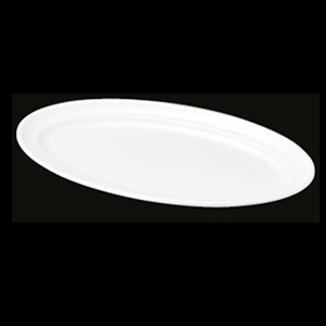 若泉漆器 小判盛皿　白　36cm　DS-5751 小 J-101-54 1個（ご注文単位1個）【直送品】