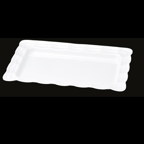 若泉漆器 波型長角皿　白　57cm　DS-5838 中 J-101-46 1個（ご注文単位1個）【直送品】