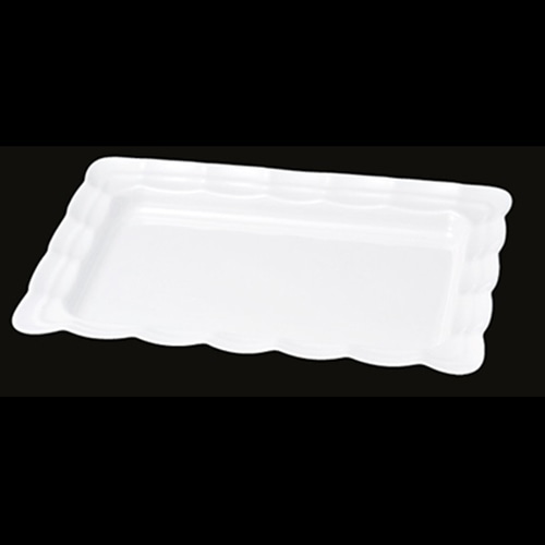 若泉漆器 波型長角皿　白　60cm　DS-5839 大 J-101-47 1個（ご注文単位1個）【直送品】