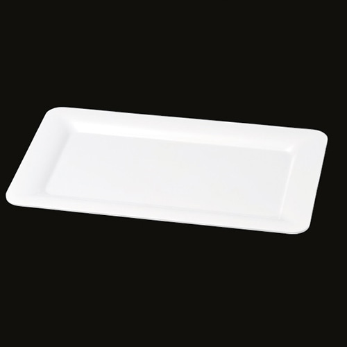 若泉漆器 渕丸長角皿　白　DS-6294  J-101-76 1個（ご注文単位1個）【直送品】