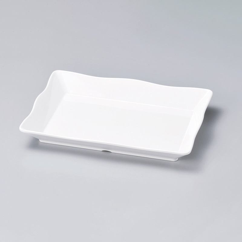 若泉漆器 波型羽反盛鉢　白　41cm　DS-6182  J-101-50 1個（ご注文単位1個）【直送品】