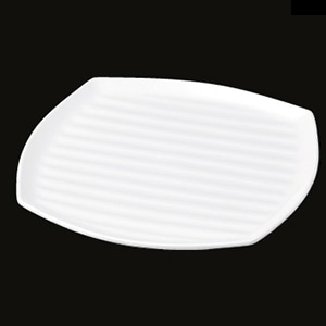 若泉漆器 くつわ型プレート　白　35cmDS-5790-5 大 J-100-77 1個（ご注文単位1個）【直送品】