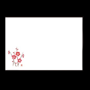 若泉漆器 尺3寸長手 テーブルマット 梅 2月～4月 B-19-51 100枚/束（ご注文単位1束）【直送品】