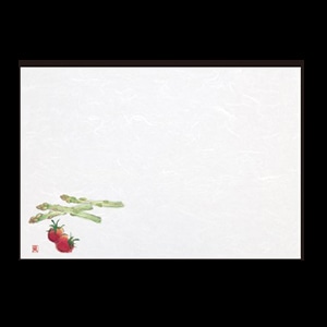 若泉漆器 尺3寸長手 和紙敷マット アスパラ 4月～6月 B-20-6 100枚/束（ご注文単位1束）【直送品】