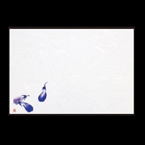 若泉漆器 尺3寸長手 和紙敷マット 茄子 7月～9月 B-20-8 100枚/束（ご注文単位1束）【直送品】