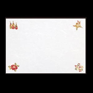 若泉漆器 尺3寸長手 和紙敷マット 紅型・2  B-20-17 100枚/束（ご注文単位1束）【直送品】