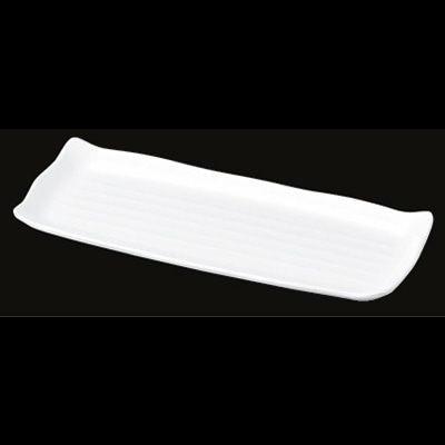 若泉漆器 長角筋目皿　白　DS-5621 小 J-100-98 1個（ご注文単位1個）【直送品】