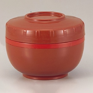 若泉漆器 保温飯器・汁器ブラウン色スキャップ式 H-500 1-942-11 1個（ご注文単位1個）【直送品】