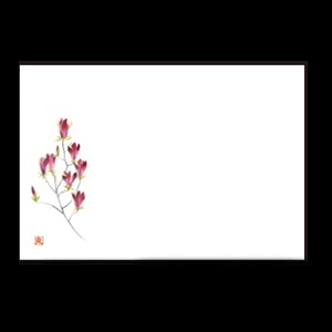 若泉漆器 尺3寸長手 テーブルマット 木蓮 2月～3月 B-25-74 100枚/束（ご注文単位1束）【直送品】