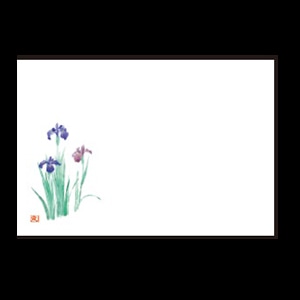 若泉漆器 尺3寸長手 テーブルマット 菖蒲 4月～6月 B-25-80 100枚/束（ご注文単位1束）【直送品】