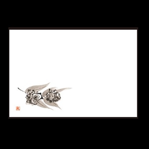 若泉漆器 尺3寸長手 テーブルマット サザエ 5月～8月 B-26-7 100枚/束（ご注文単位1束）【直送品】