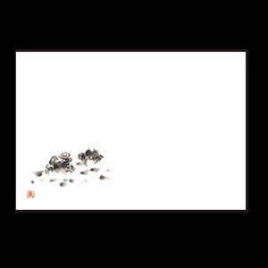 若泉漆器 尺3寸長手 テーブルマット 新カニ 12月～2月 B-26-11 100枚/束（ご注文単位1束）【直送品】