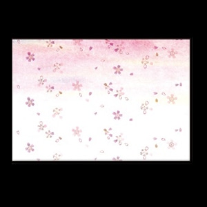 若泉漆器 朧尺3寸長手 テーブルマット 桜 3月～4月 B-26-14 100枚/束（ご注文単位1束）【直送品】