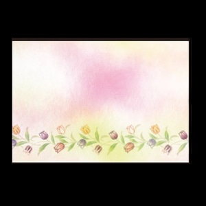 若泉漆器 尺3寸長手 テーブルマット チューリップ朧 4月～5月 B-26-15 100枚/束（ご注文単位1束）【直送品】