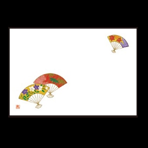 若泉漆器 尺3寸長手 テーブルマット 扇文  B-26-28 100枚/束（ご注文単位1束）【直送品】