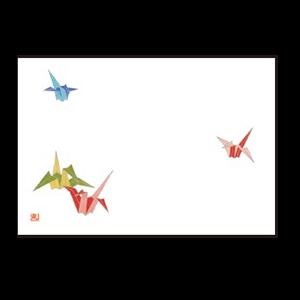 若泉漆器 尺3寸長手 テーブルマット 折り鶴  B-26-30 100枚/束（ご注文単位1束）【直送品】