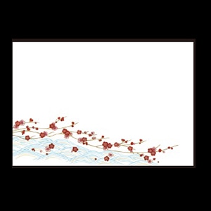 若泉漆器 尺3寸長手 テーブルマット 青海波に梅  B-26-36 100枚/束（ご注文単位1束）【直送品】