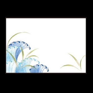 若泉漆器 尺3寸長手 テーブルマット 葦と波  B-26-37 100枚/束（ご注文単位1束）【直送品】