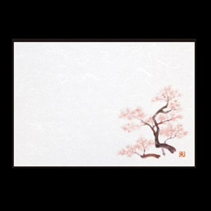若泉漆器 尺3寸長手 和紙敷マット 桜2 3月～4月 B-26-41 100枚/束（ご注文単位1束）【直送品】