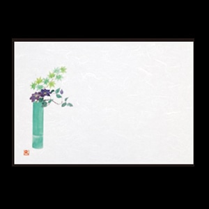 若泉漆器 尺3寸長手 和紙敷マット 鉄線 5月～6月 B-26-44 100枚/束（ご注文単位1束）【直送品】